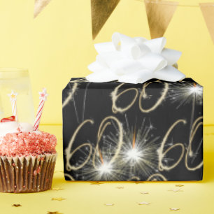 Papier Cadeau Gold Sparklers pour 60e anniversaire