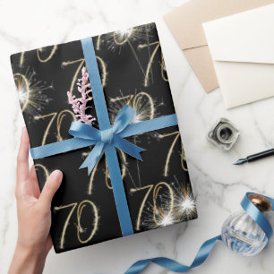 Papier Cadeau Gold Sparklers pour 70e anniversaire