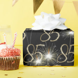 Papier Cadeau Gold Sparklers pour 85e anniversaire