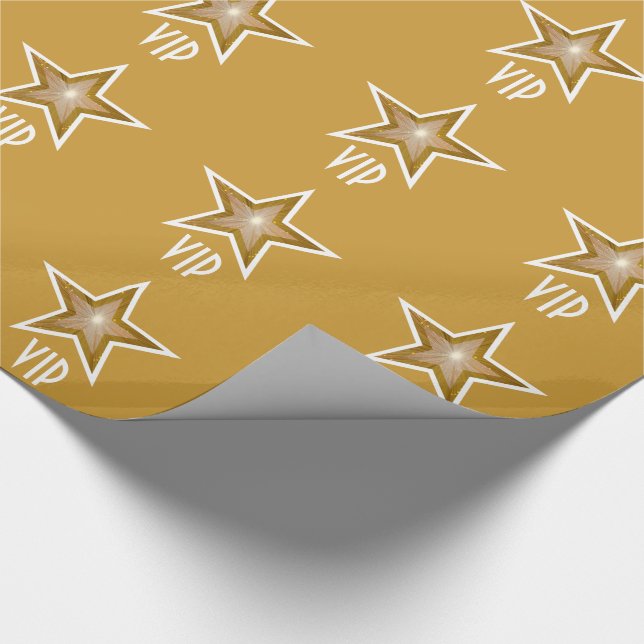Papier Cadeau Gold Star imprimé VIP or (Coin)