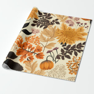 Papier Cadeau Golden Autumn Floral Medley