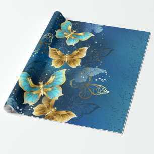 Papier Cadeau Golden butterflies