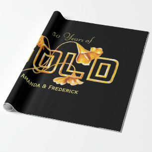 Papier Cadeau Golden Calla Lily 50e anniversaire Mariage Personn