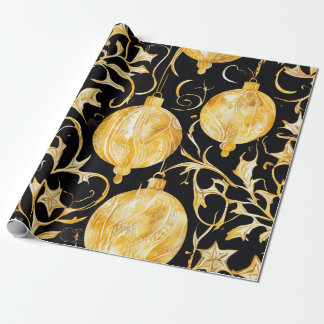 Papier Cadeau Golden Elegance Christmas Ball Wrap