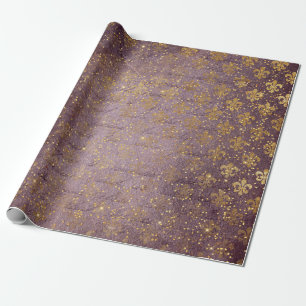 Papier Cadeau Golden Foil Crown Confetti Royal Purple Velvet