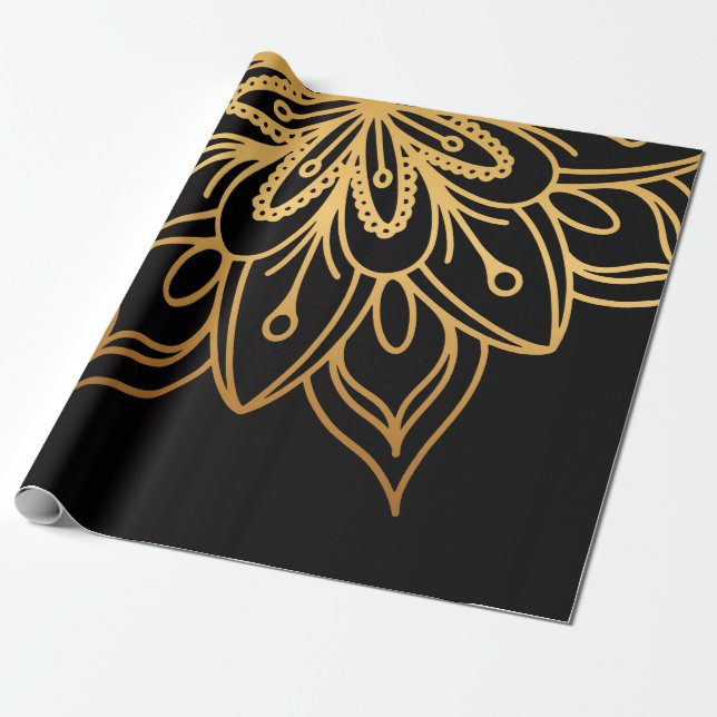 Papier Cadeau Golden Mandala (Déroulé)