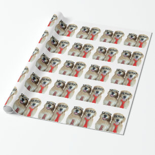 Papier Cadeau Golden retriever avec les verres nerd