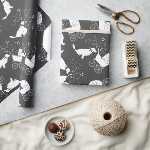 Papier Cadeau Golden Retriever Baby shower chien genre neutre