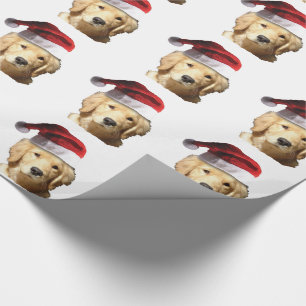 Papier Cadeau Golden Retriever de Noël