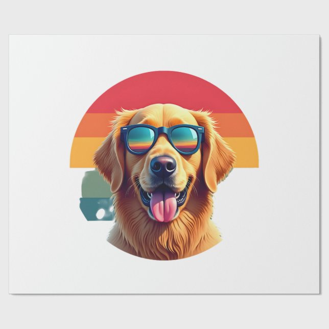 Papier Cadeau Golden Retriever for Kids Boys Girls Sunglasses Pe (Plat)