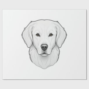 Papier Cadeau Golden Retriever minimaliste
