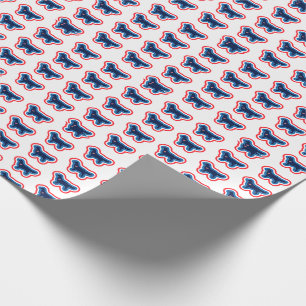Papier Cadeau Golden Retriever Rouge Blanc Et Bleu 4 juillet