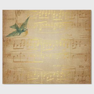 Papier Cadeau Golden Song Music Matte Wrapper Papier
