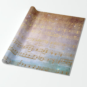 Papier Cadeau Golden Song Music Matte Wrapper Papier