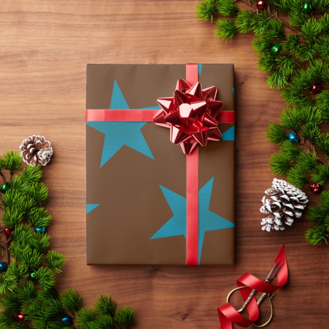 Papier Cadeau Golden Stars Pattern 16 (Cadeau de vacances)