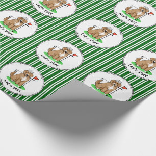 Papier Cadeau Goldendoodle Chien Jouer Golf (rouge whmk2) Plaisi