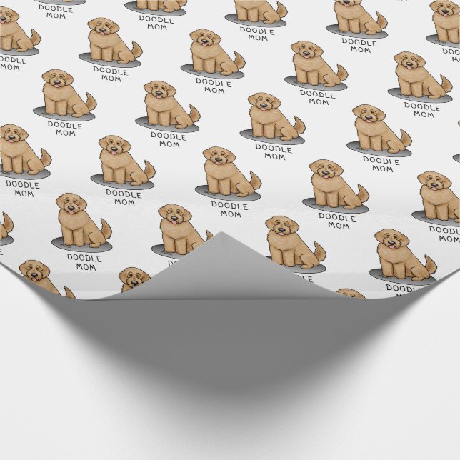Papier Cadeau Goldendoodle Mom Doodle Mom (rouge doré) (Coin)
