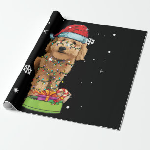 Papier Cadeau Goldendoodle Noël Père Noël Funny Chien Lover Cade
