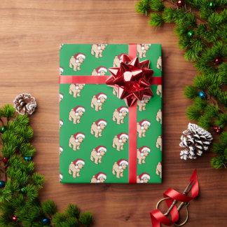 Papier Cadeau Goldendoodle Puppy Christmas