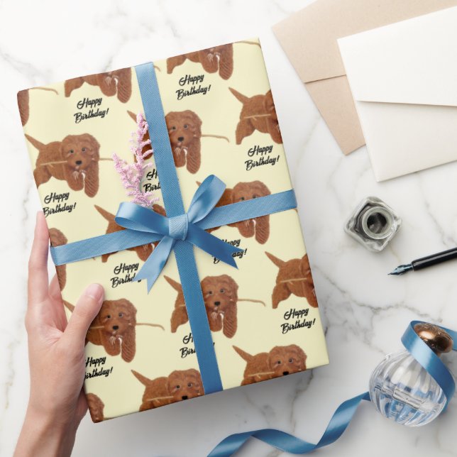 Papier Cadeau Goldie Golden Doodle Yellow (Cadeaux)