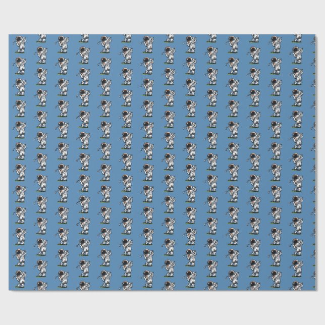 Papier Cadeau Golf Astronaute (Plat)