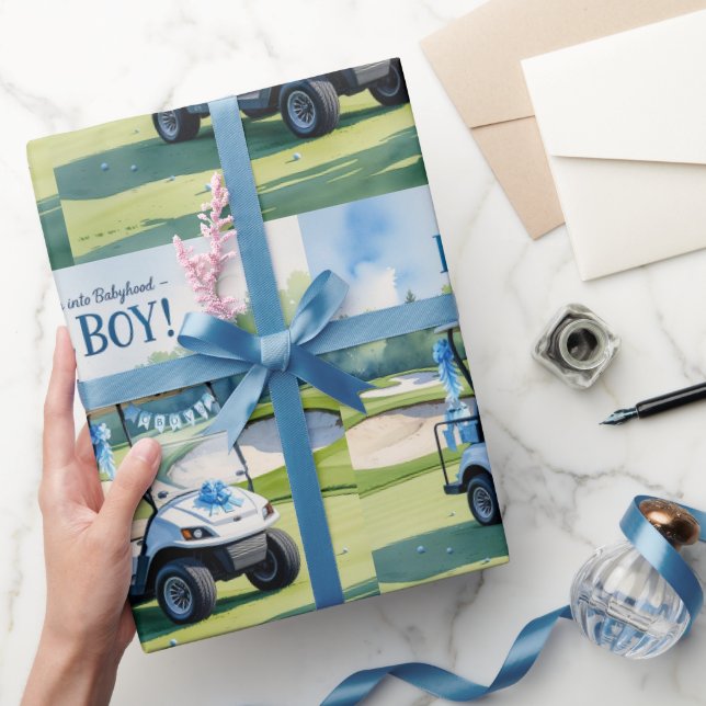 Papier Cadeau Golf Baby shower garçon Bleu thème (Cadeaux)