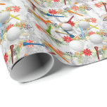 Papier Cadeau Golf Ball et tee Christmas Thème de Noël<br><div class="desc">Golf Ball et tee Christmas Thème de Noël</div>