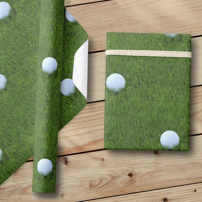 Papier Cadeau Golf Ball Motif Putting Green Golf Thème Golfeurs (Créateur téléchargé)