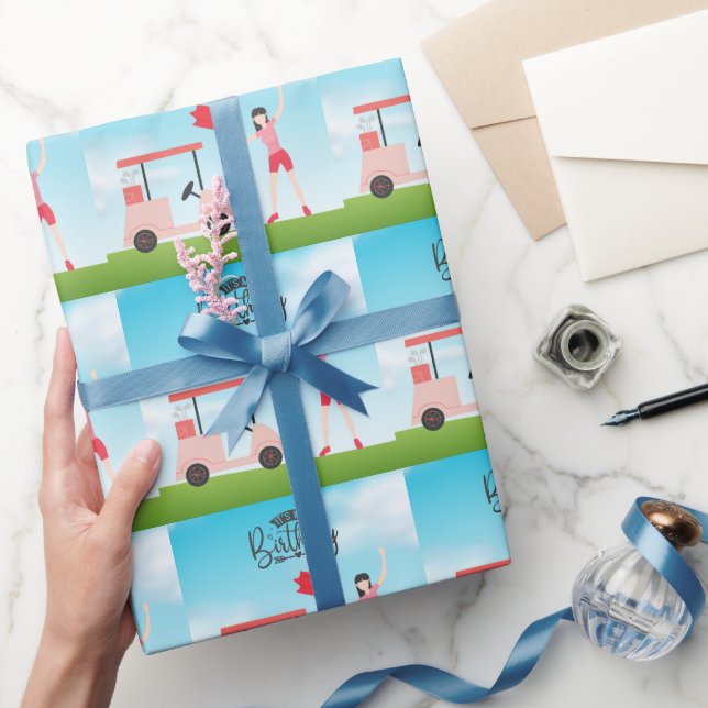 Papier Cadeau Golf C'est ma femme d'anniversaire golfeuse sur ve (Cadeaux)