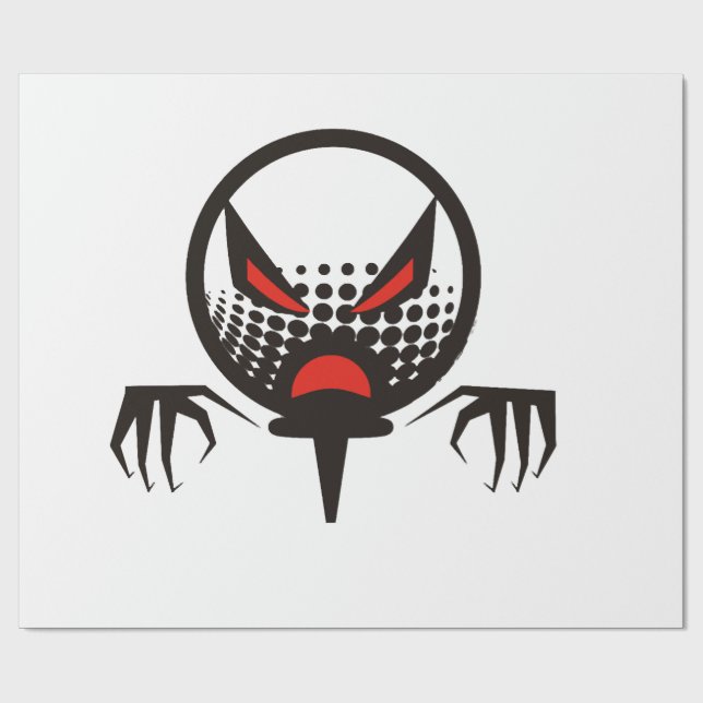Papier Cadeau Golf effrayant cimetière de groupe d'Halloween (Plat)