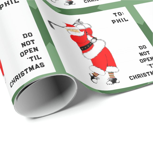 Papier Cadeau Golf Noël (Coin rond)