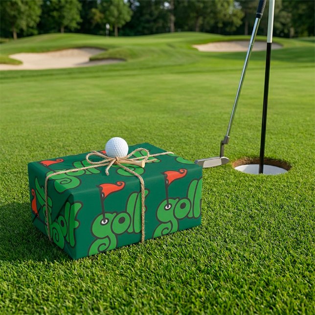 Papier Cadeau Golf Wang Vert et Rouge Vibrants (Créateur téléchargé)
