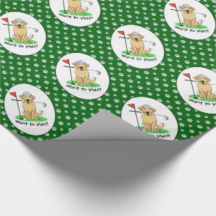 Papier Cadeau Golf Yellow Lab Labrador Retriever Dog (jaune 3)