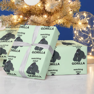 Papier Cadeau Gorille Vous Regardant Drôle Gorille