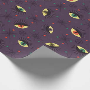Papier Cadeau Goth Eyes Witchy Purple Motif occult