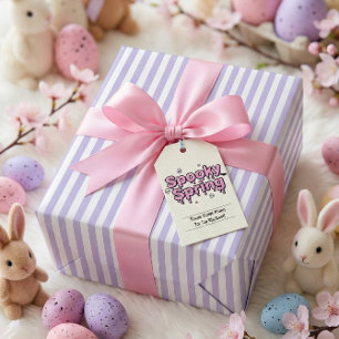 Papier Cadeau Goth Pâques Pastel Lavande Rayé Alternatif