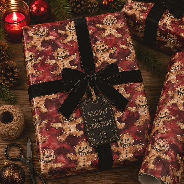 Papier Cadeau Gothic Evil Pain d'épice Noël Épouvantable (Créateur téléchargé)
