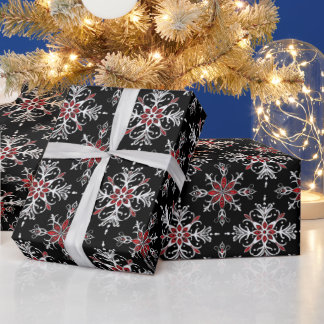 Papier Cadeau Gothic Spooky Christmas snowflakes