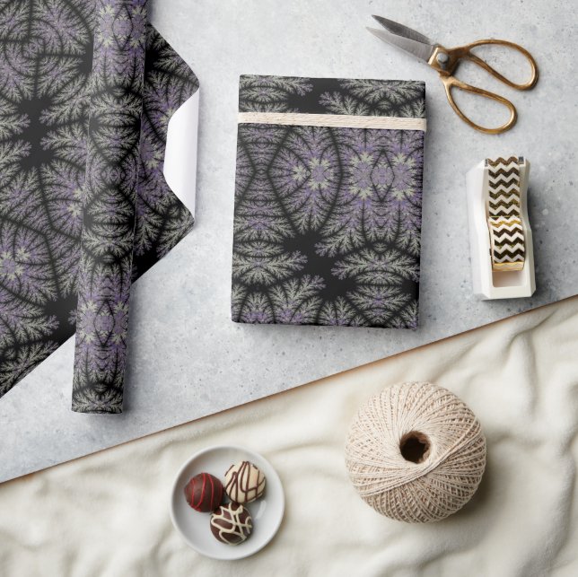 Papier Cadeau Gothique Damask Lavender Sage Fern Motif Craft (Artisanat)