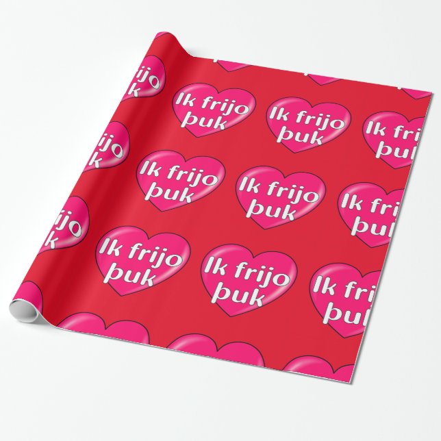 Papier Cadeau Gothique - Je vous aime (Déroulé)