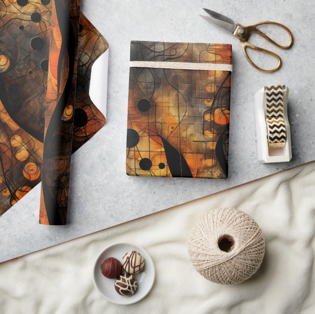 Papier Cadeau Gothique Sombre Sentiment Noir Jaune (Artisanat)