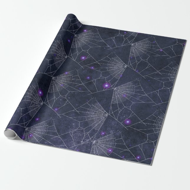 Papier Cadeau Gothique Spider Web Halloween Motif (Déroulé)