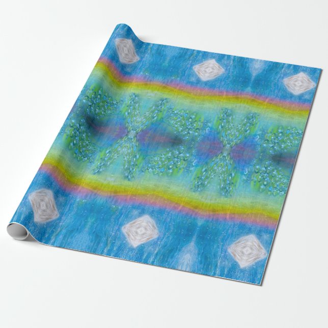 Papier Cadeau Goutte de rosée ADN Iridescent, scintillant,  (Déroulé)