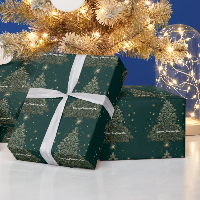 Papier Cadeau « Grâce hivernale dorée » (Vacances)