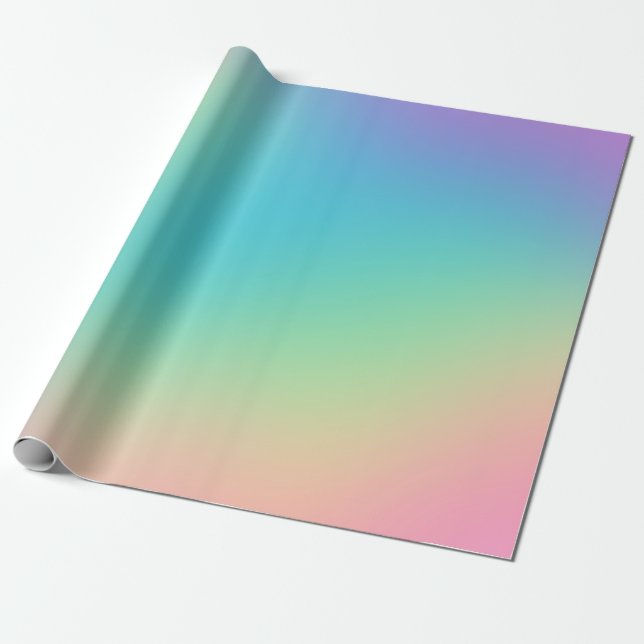 Papier Cadeau Gradient arc-en-ciel magnifique (Déroulé)