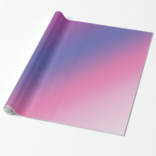 Papier Cadeau gradient bleu pourpre rose élégant d'ombre coloré