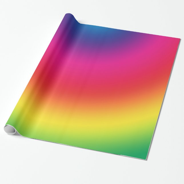 Papier Cadeau Gradient d'arc-en-ciel - modèle customisé (Déroulé)