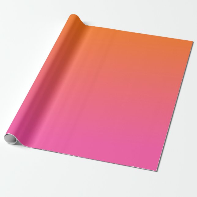 Papier Cadeau Gradient orange et rose (Déroulé)