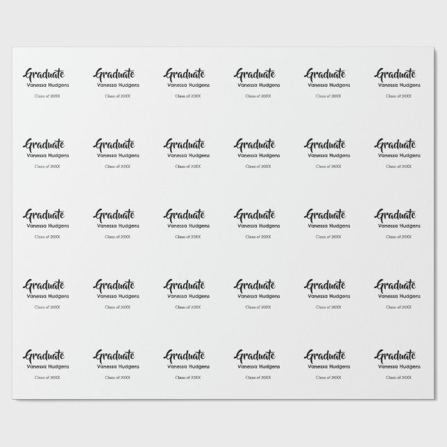 Papier Cadeau Graduate congratulations name date year class univ (Plat)