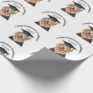 Papier Cadeau Graduation personnalisée mignon Golden Retriever C